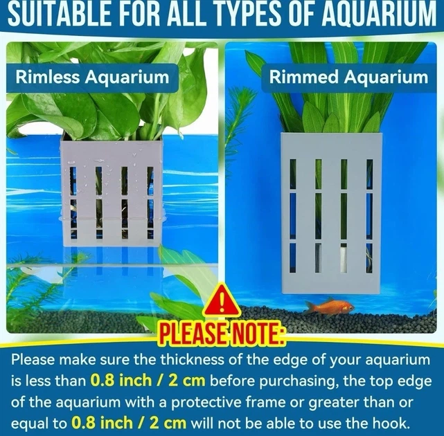 Подвесной держатель для аквариумных растений Upgraded Aquarium Plant Holder w/ Hooks (со съемными крючками и присосками) - изображение 2