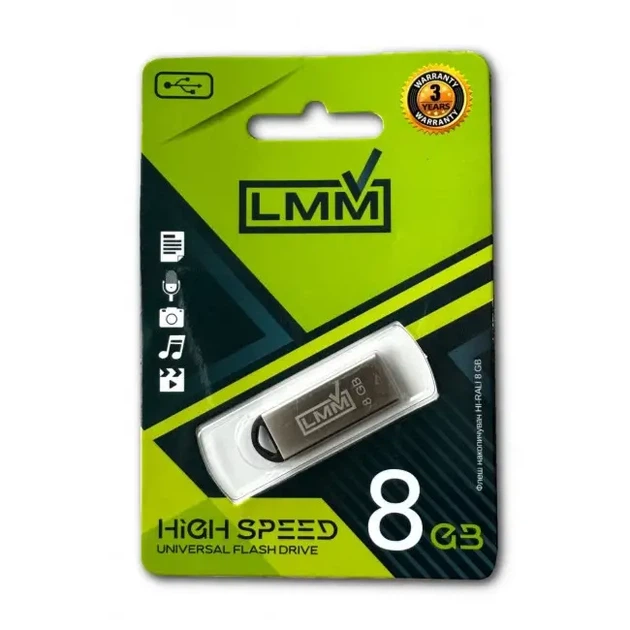 Флешка USB 8GB LMM Fit железный корпус влагозащищенный корпус скорость до 480 Мбіт/с - Фото 3 Флешка USB 8GB LMM Fit железный корпус влагозащищенный корпус скорость до 480 Мбіт/с - изображение 3