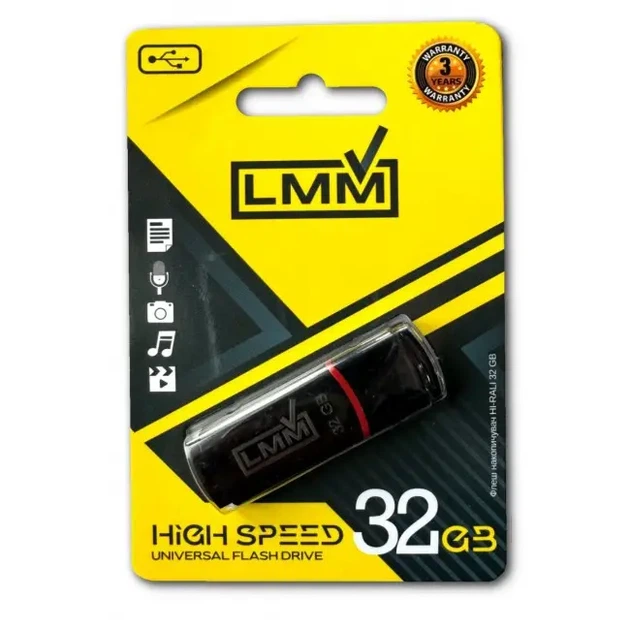 Флешка USB 32GB LMM Classic черная USB 2.0 влагозащищенный корпус скорость до 480 Мбіт/с - изображение 3