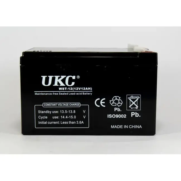 Аккумулятор BATTERY 12V 12A UKC свинцово-кислотный герметичный 12Ач 12В - изображение 2
