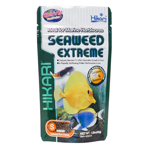 Корм Hikari Marine Seaweed Extreme Mini 45 g для растительноядных морских рыб - Фото 1 Корм Hikari Marine Seaweed Extreme Mini 45 g для растительноядных морских рыб - изображение 1