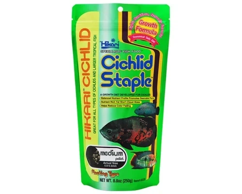 Корм Hikari Cichlid Staple Medium 250 g (гранула M 5,0-5,5 мм для цихлид длиной от 15 см) - Фото 1 Корм Hikari Cichlid Staple Medium 250 g (гранула M 5,0-5,5 мм для цихлид длиной от 15 см) - изображение 1