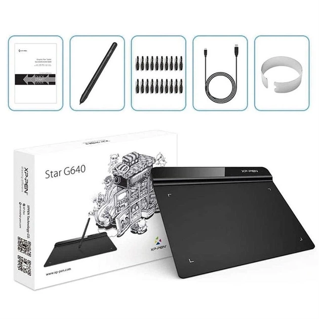 Графический планшет XPPen StarG640 6×4" для рисования со стилусом без батареи, Windows, Mac, Chromebook - изображение 3