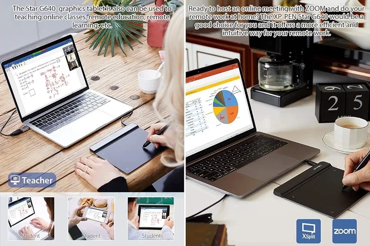 Графический планшет XPPen StarG640 6×4" для рисования со стилусом без батареи, Windows, Mac, Chromebook - изображение 5
