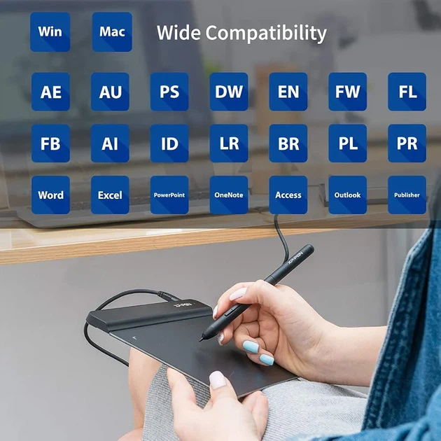 Графический планшет XPPen StarG640 6×4" для рисования со стилусом без батареи, Windows, Mac, Chromebook - изображение 9