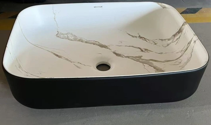 Раковина накладна MIXXUS PREMIUM DIVERSE-0110 MARBLE-BLACK 500х390х130mm (MP6517) - изображение 2