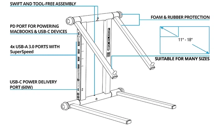 Підставка для ноутбука Reloop Stand Hub чорна - изображение 3