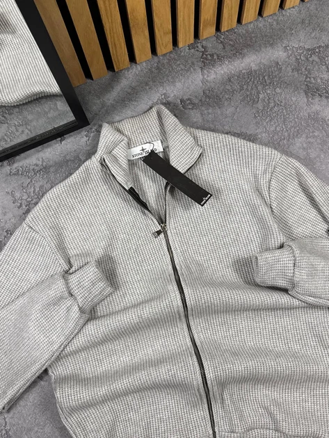 Мужская демисезонная кофта Stone Island вязанная XL бежевая (SI10121) - Фото 3 Мужская демисезонная кофта Stone Island вязанная XL бежевая (SI10121) - изображение 3