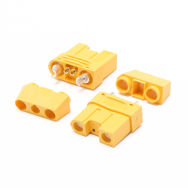 Разъём питания Amass XT120 2+2F YEL силовой / 2+2 pin мама / жёлтый - изображение 2