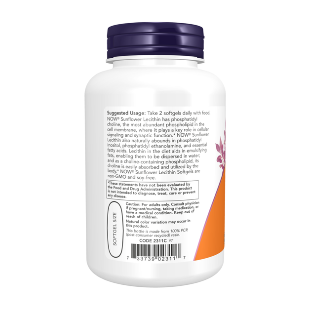 Лецитин соняшнику 1200 мг Now Foods Sunflower Lecithin 100 капсул - Фото 3 Лецитин соняшнику 1200 мг Now Foods Sunflower Lecithin 100 капсул - зображення 3
