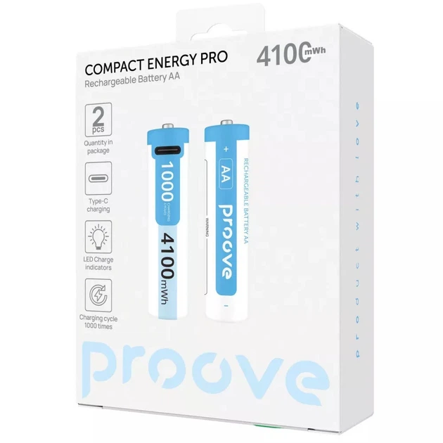 Акумулятор Proove Compact Energy Pro Rechargeable battery АА (HR6) 2700 mAh 1.5V Li-ion 2 шт./пач. - зображення 2