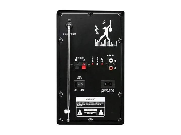 Акустична переносна колонка ZXX-9292 200 Вт 10" 72х43х34 см TWS/FM/USB/TF/SD/BT/REC/EQ/LED/2MIC/ДК - изображение 5