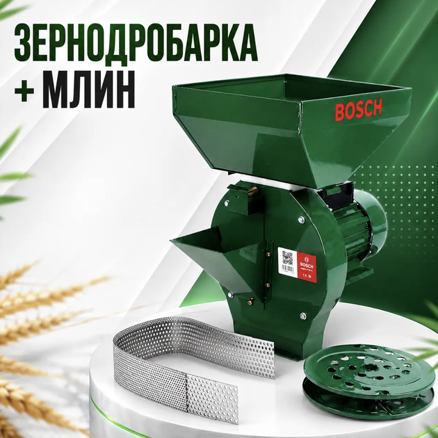 Зернодробилка молотковая 4,2 кВт 230 кг/ч 220 В с бункером 10 л 4 сита 3/4/5/6 мм Измельчитель зерновых корнеплодов кормов для хозяйства - Фото 5 Зернодробилка молотковая 4,2 кВт 230 кг/ч 220 В с бункером 10 л 4 сита 3/4/5/6 мм Измельчитель зерновых корнеплодов кормов для хозяйства - изображение 5