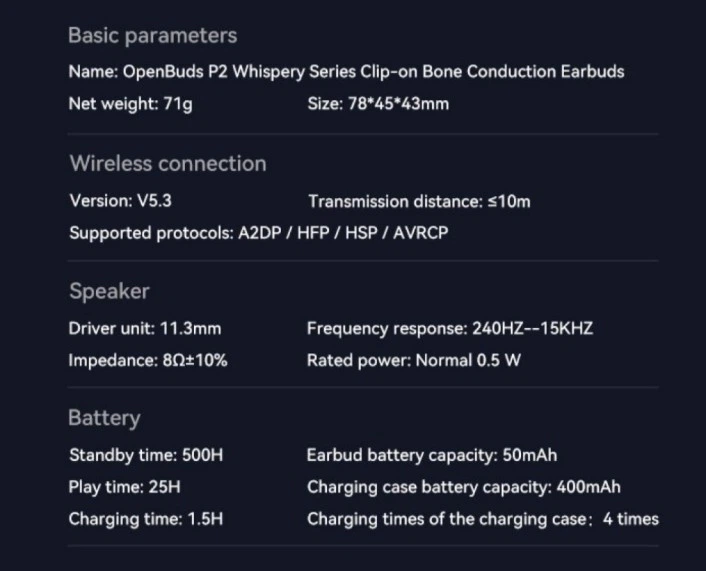 Беспроводные наушники (кафы) Remax P2 Whispery Series OpenBuds (Белый) - изображение 4