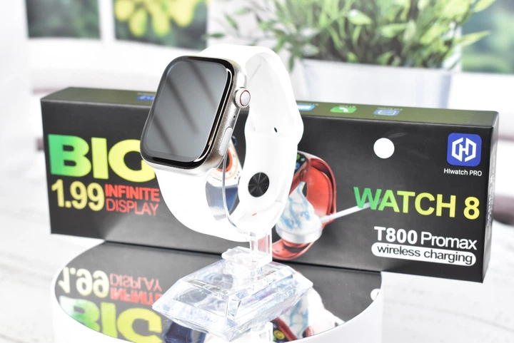 Смарт-часы T800 Pro Max Smart Watch 8 с беспроводной зарядкой белые - изображение 3