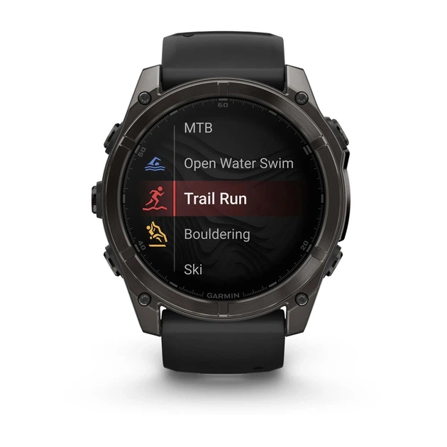 Смарт-годинник Garmin Fenix 8 51mm AMOLED Sapphire Сarbon Gray DLC Titanium w. Black/Pebble Gray S. Band (010-02905-20/21) - Фото 6 Смарт-годинник Garmin Fenix 8 51mm AMOLED Sapphire Сarbon Gray DLC Titanium w. Black/Pebble Gray S. Band (010-02905-20/21) - изображение 6