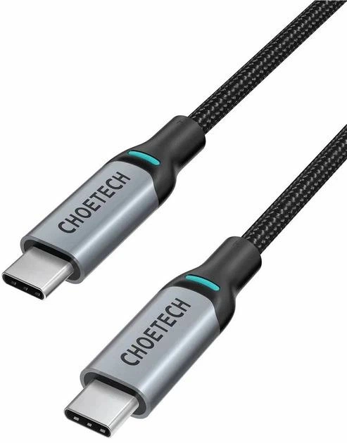Кабель для передачи данных Choetech XCC-1002, USB Type-C to USB Type-C, 1.8м, 5A, 100W, в нейлоновой оплетке, черный - Фото 2 Кабель для передачи данных Choetech XCC-1002, USB Type-C to USB Type-C, 1.8м, 5A, 100W, в нейлоновой оплетке, черный - изображение 2
