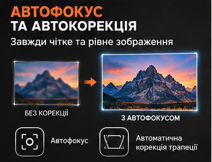 Портативний 3D проєктор Full HD 1080P, Smart LED проєктор для дому, проєктор для фільмів, відео та презентацій, білий - зображення 5