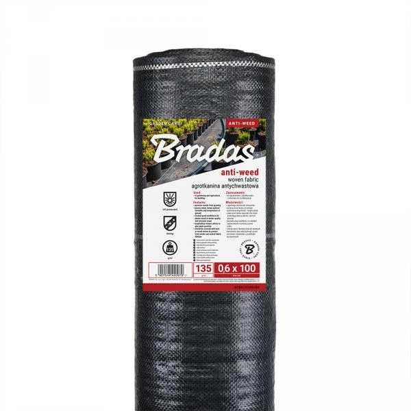 Агроткань Bradas 135 г/м² 0,8 × 20 м, черная, для мульчирования и защиты от сорняков - Фото 1 Агроткань Bradas 135 г/м² 0,8 × 20 м, черная, для мульчирования и защиты от сорняков - изображение 1