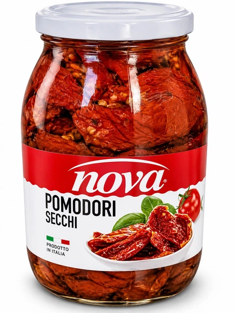 Вяленые помидоры Nova Pomodori Secchi 1062 мл в подсолнечном масле сушеные томаты по-итальянски для салатов пасты пиццы брускет - Фото 2 Вяленые помидоры Nova Pomodori Secchi 1062 мл в подсолнечном масле сушеные томаты по-итальянски для салатов пасты пиццы брускет - изображение 2