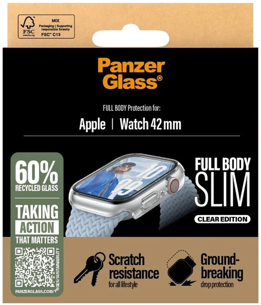 Etui PanzerGlass Full Body Slim do Apple Watch Series 11/10 42 mm Transparent (5715685003622) - Zdjęcie 4 Etui PanzerGlass Full Body Slim do Apple Watch Series 11/10 42 mm Transparent (5715685003622) - obraz 4