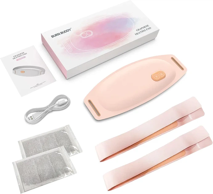 Акумуляторна грілка-пояс Burn Buddy Graphene Heating Pad з вібромасажем, 3 рівні нагріву, USB-C - зображення 2