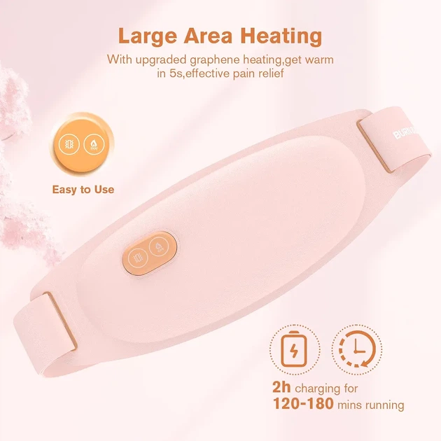 Акумуляторна грілка-пояс Burn Buddy Graphene Heating Pad з вібромасажем, 3 рівні нагріву, USB-C - зображення 8