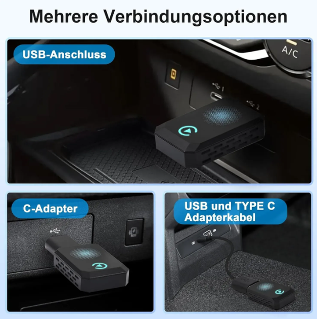Беспроводной адаптер Apple CarPlay с Wi-Fi 5,8 ГГц, Bluetooth 5.0 и автоматическим подключением - изображение 5