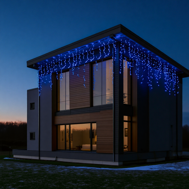 Уличная гирлянда Бахрома 25 м 405 LED черный провод Синий 25MBBL - изображение 4