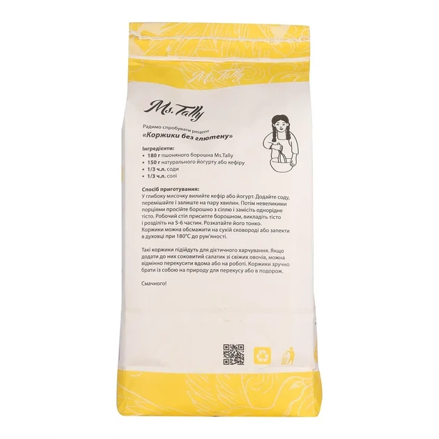 Пшенная мука без глютена, Ms.Tally 1кг - Фото 3 Пшенная мука без глютена, Ms.Tally 1кг - изображение 3