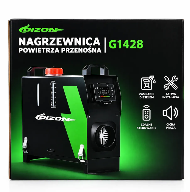 Портативный автомобильный обогреватель DIZON G1428 9 кВт 12/24 В воздушный дизельный с управлением через Bluetooth и баком на 5 л - изображение 7
