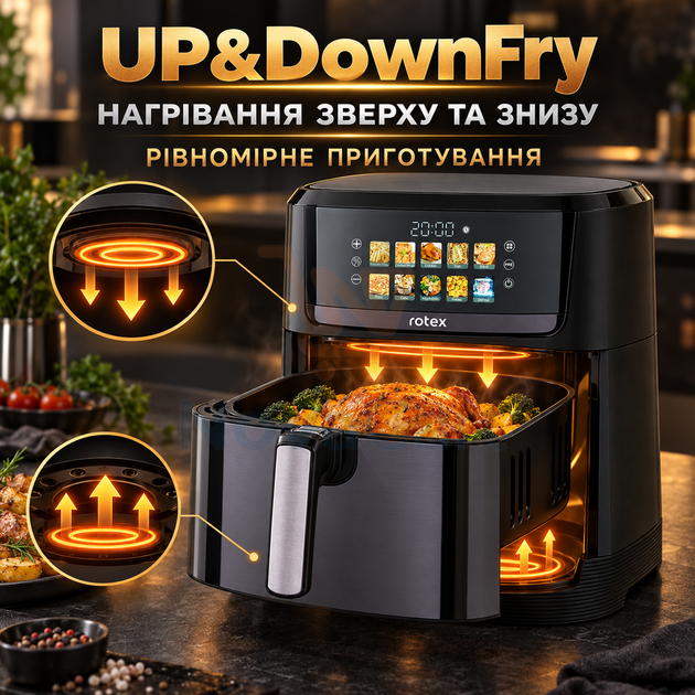 Мультипечь аэрогриль аэрофритюрница XXL с верхним и нижним нагревом - изображение 3