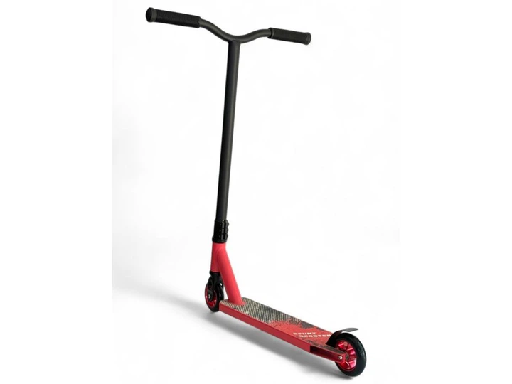 Детский трюковой самокат Stunt Scooter от 5 лет с PU колесами 100х25 мм алюминиевым диском подшипниками ABEC-9 нагрузка до 100 кг красный - изображение 2