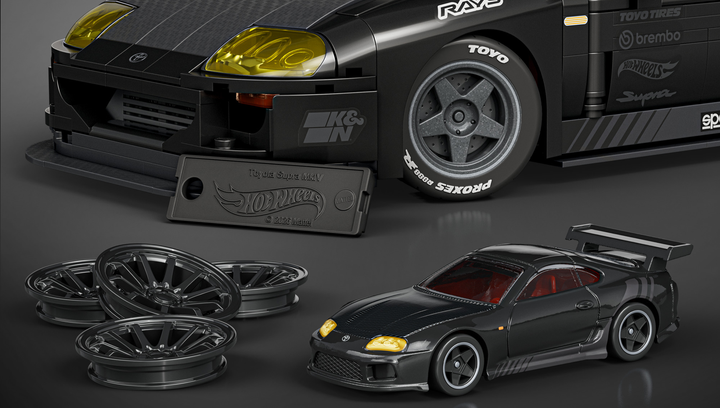 Конструктор Hot Wheels Mattel Brick Shop Hot Wheels ‘Toyota Supra '94 MKIV 824 Деталей JKG40 Black - изображение 5