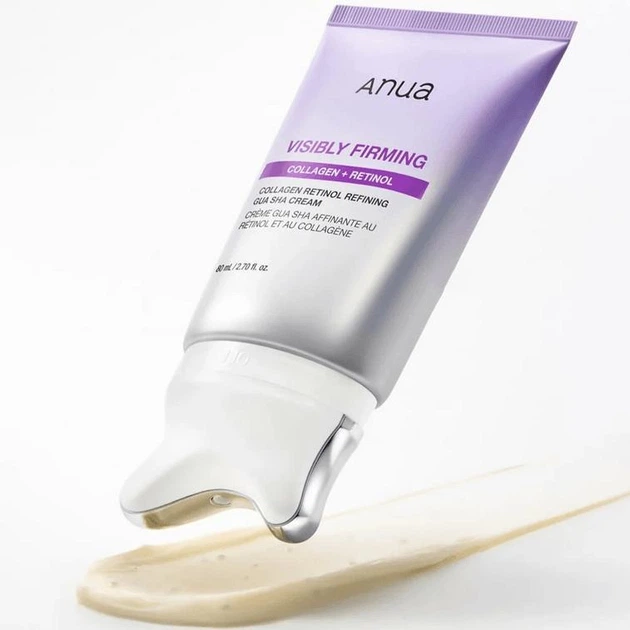 Крем-масажер для шиї та декольте — ANUA Visibly Firming Collagen + Retinol Refining Gua Sha Cream — Антивіковий крем із колагеном - изображение 2