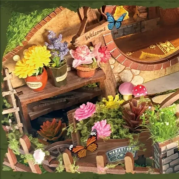 Румбокс Миниатюрный домик Хоббита DIY Властелин Колец – The Magic Ring House SQ-59, конструктор интерьера с подсветкой, 193 шт - изображение 7