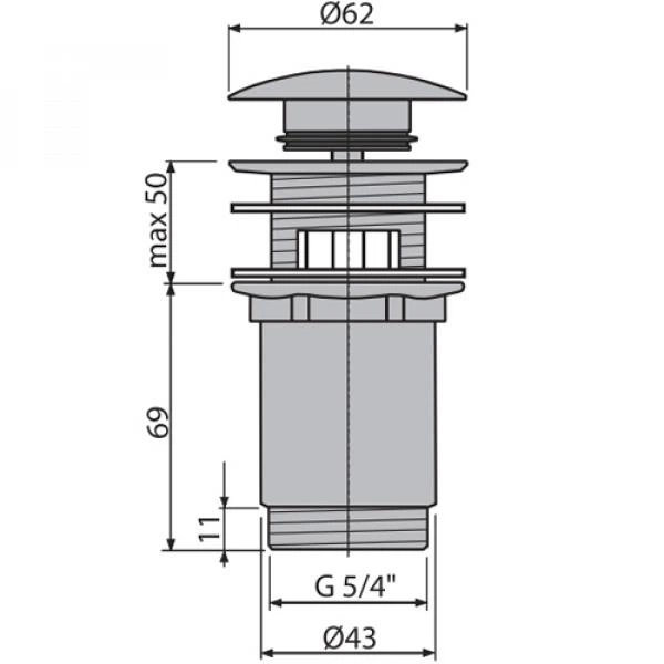 Злив для умивальника AlcaPlast A392B - изображение 2