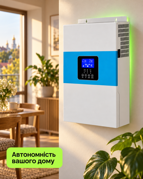 Комплект резервного питания гибридный солнечный инвертор 5.5 кВт Daxtromn + аккумулятор Felicity 5.12 кВт·ч Smart BMS LiFePO4 класса A 6000 циклов литий-железо-фосфатная батарея автономная система ИБП UPS для дома в квартиру - изображение 3