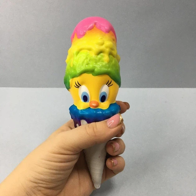 Игрушка антистресс сквиш Мороженое-рожок, 18x6,3 см, набор 4 шт, силиконовая - изображение 3