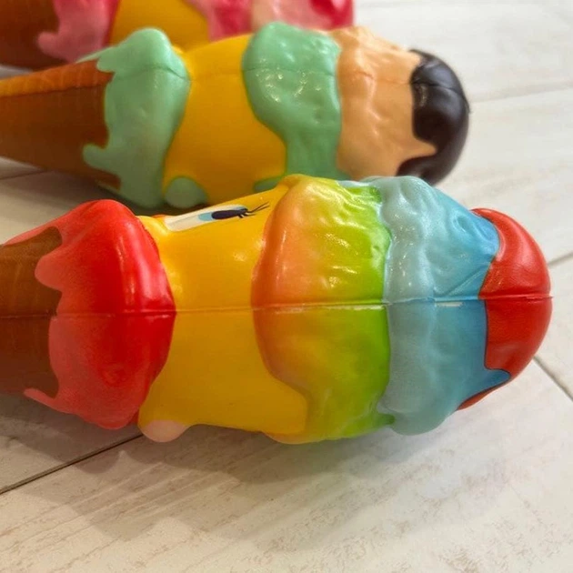 Игрушка антистресс сквиш Мороженое-рожок, 18x6,3 см, набор 4 шт, силиконовая - изображение 9