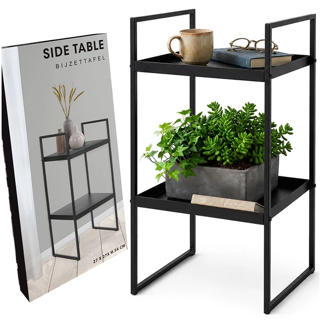 Stolik kawowy Trends 4 You pomocniczy boczny 27 x 27 x 54 cm metalowy czarny 568184 (8721037613866) - obraz 4