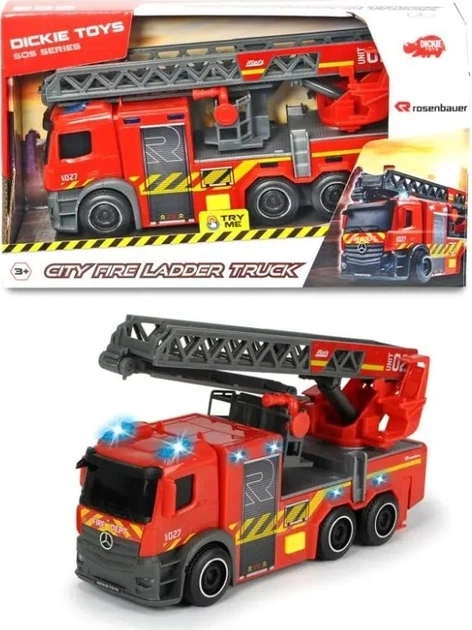 Wóz strażacki Dickie Toys Mercedes z teleskopową drabiną 23 cm 203714011 (4006333066863) - obraz 5