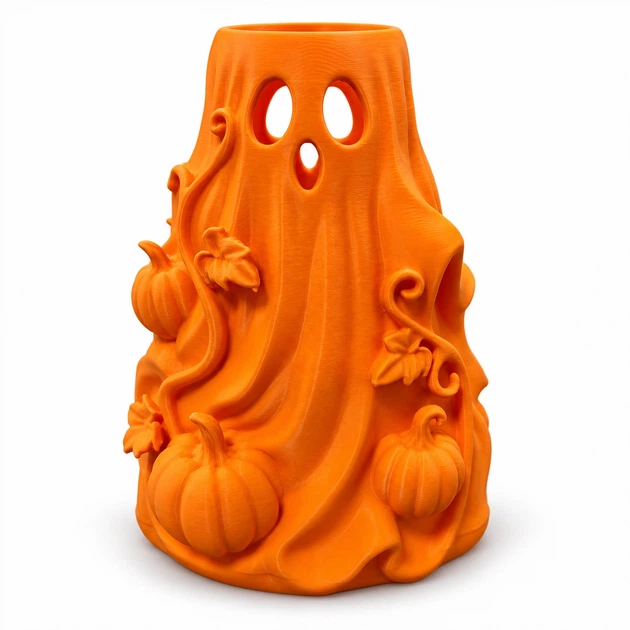 Ваза Призрак с тыквой для Хэллоуина (Halloween) оранжевая - Фото 1 Ваза Призрак с тыквой для Хэллоуина (Halloween) оранжевая - изображение 1