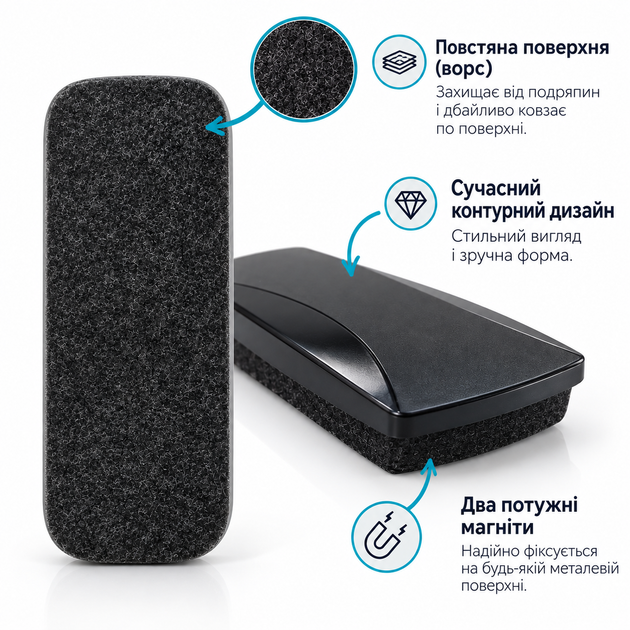 Губка магнитная Черная с усиленными магнитами для стеклянной маркерной магнитной доски для сухой очистки маркерной доски с магнитом для офиса для школы стирающие губки для белой доски для стекла для флипчарта для металлических поверхностей - Фото 1 Губка магнитная Черная с усиленными магнитами для стеклянной маркерной магнитной доски для сухой очистки маркерной доски с магнитом для офиса для школы стирающие губки для белой доски для стекла для флипчарта для металлических поверхностей - изображение 1