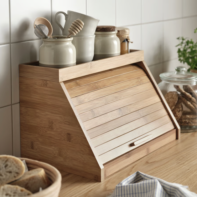 Хлібниця з обробною дошкою та полицею/бамбук 38x25x24 см, ІКЕА NALBLECKA 106.274.35 - Фото 3 Хлібниця з обробною дошкою та полицею/бамбук 38x25x24 см, ІКЕА NALBLECKA 106.274.35 - зображення 3
