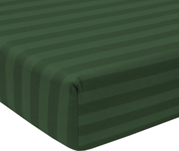 Простынь на резинке MirSon полуторная 120x190+25 см Stripe 17-0612 Emerald Бязь (2200008201845) - Фото 1 Простынь на резинке MirSon полуторная 120x190+25 см Stripe 17-0612 Emerald Бязь (2200008201845) - изображение 1