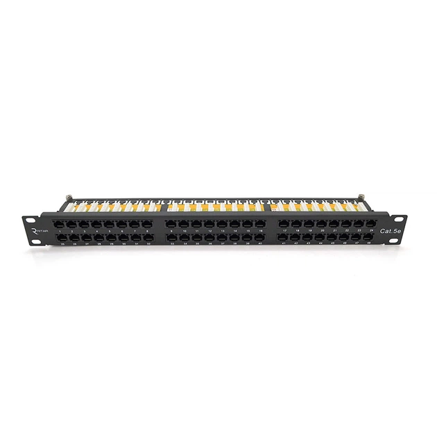 Патч-панель Ritar 48 портів UTP DUAL кат 5Е 19 "1U не екранована чорна - Фото 1 Патч-панель Ritar 48 портів UTP DUAL кат 5Е 19 "1U не екранована чорна - зображення 1