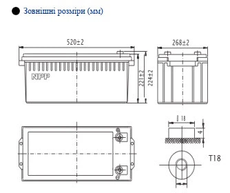 Акумулятор LiFePO4 25.6V 200 Ah 5120Wh BMS 100A NPP LFP25.6-200 для ДБЖ - изображение 4