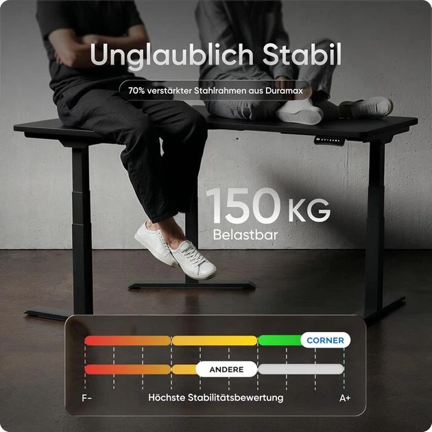 Компьютерный стол DESKSPACE, с электрической регулировкой высоты, 160 × 130 × 70 см - Фото 3 Компьютерный стол DESKSPACE, с электрической регулировкой высоты, 160 × 130 × 70 см - изображение 3