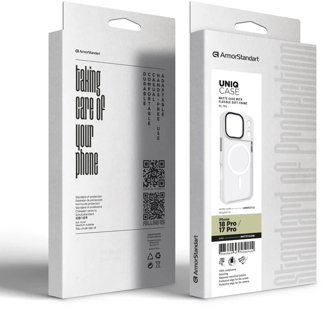 Чехол для смартфона Apple iPhone 18 Pro/17 Pro ArmorStandart Uniq MagCase Matte Clear (ARM92315) - Фото 2 Чехол для смартфона Apple iPhone 18 Pro/17 Pro ArmorStandart Uniq MagCase Matte Clear (ARM92315) - изображение 2